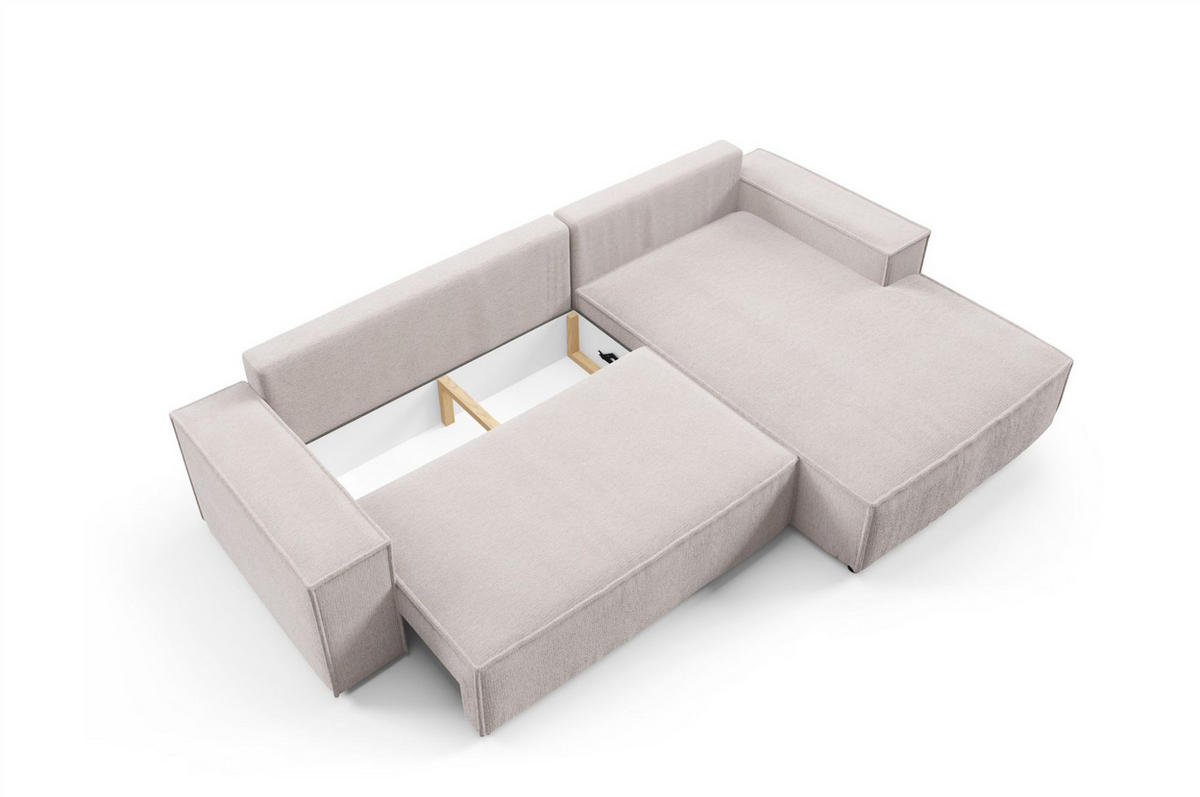 ECKSOFA Corunia In Aragon - Weiß, Holzwerkstoff/Textil (294/185cm) - Fun Möbel