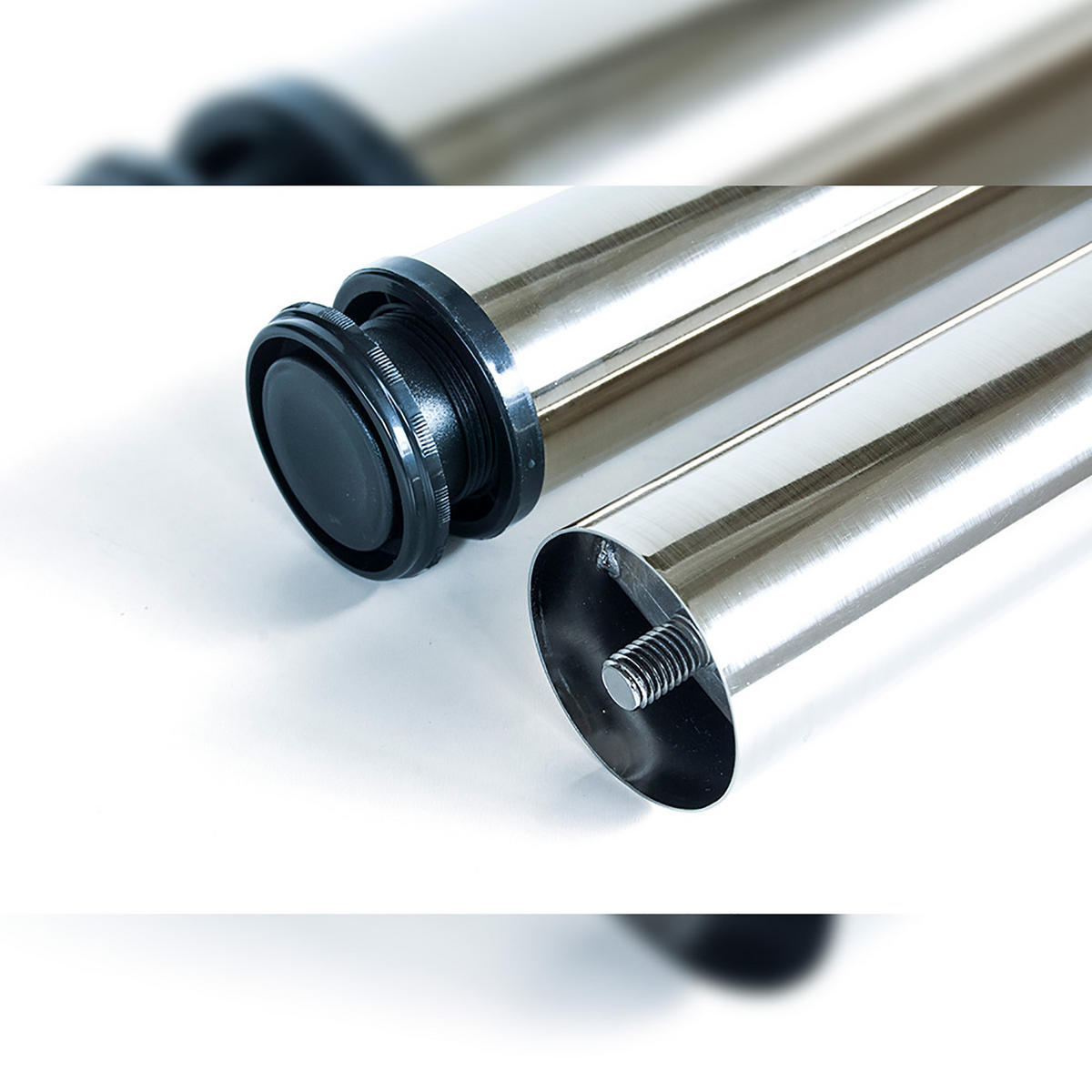 TISCHBEIN, Durchmesser 60mm, H 870mm, Stahl, Nickel satiniert - Silberfarben, Metall (6/89/6cm) - EMUCA