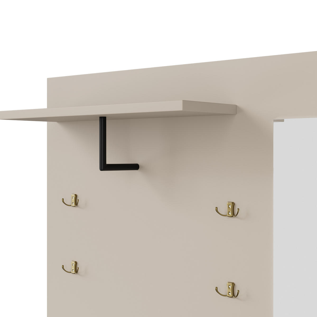 GARDEROBE FÜR FLUR - kombischrank mit Spiegel, Sitzbank und Stauraum - Beige, Glas/Holzwerkstoff (110/185.5/37cm) - Urban Meuble