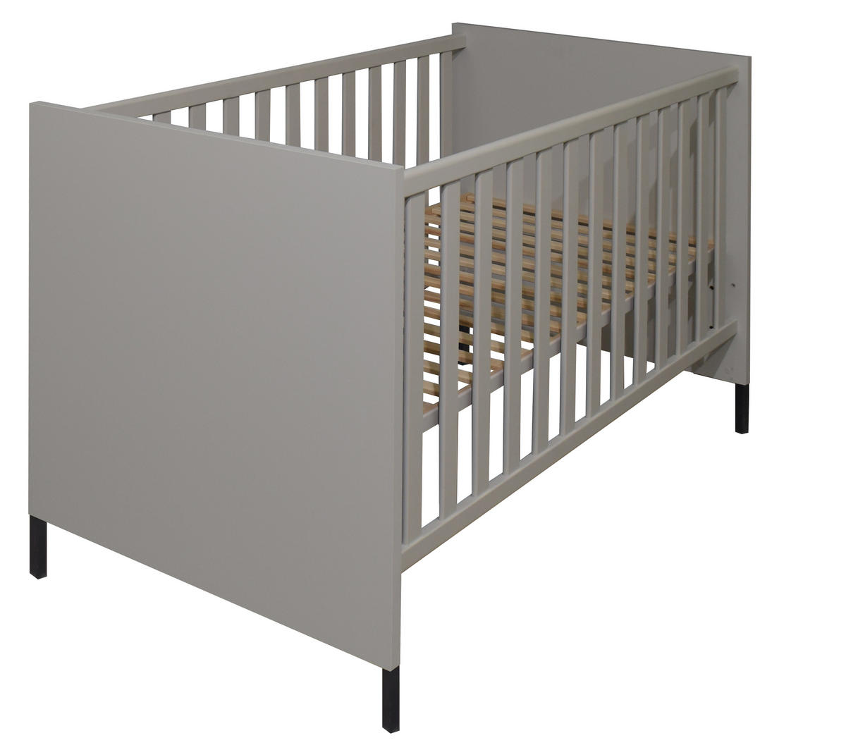 BABYZIMMER Olaf in Kreidegrau matt Lack und Anthrazit 8 teilig inklusive Matratze - Grau, Holzwerkstoff (120/200/80cm)