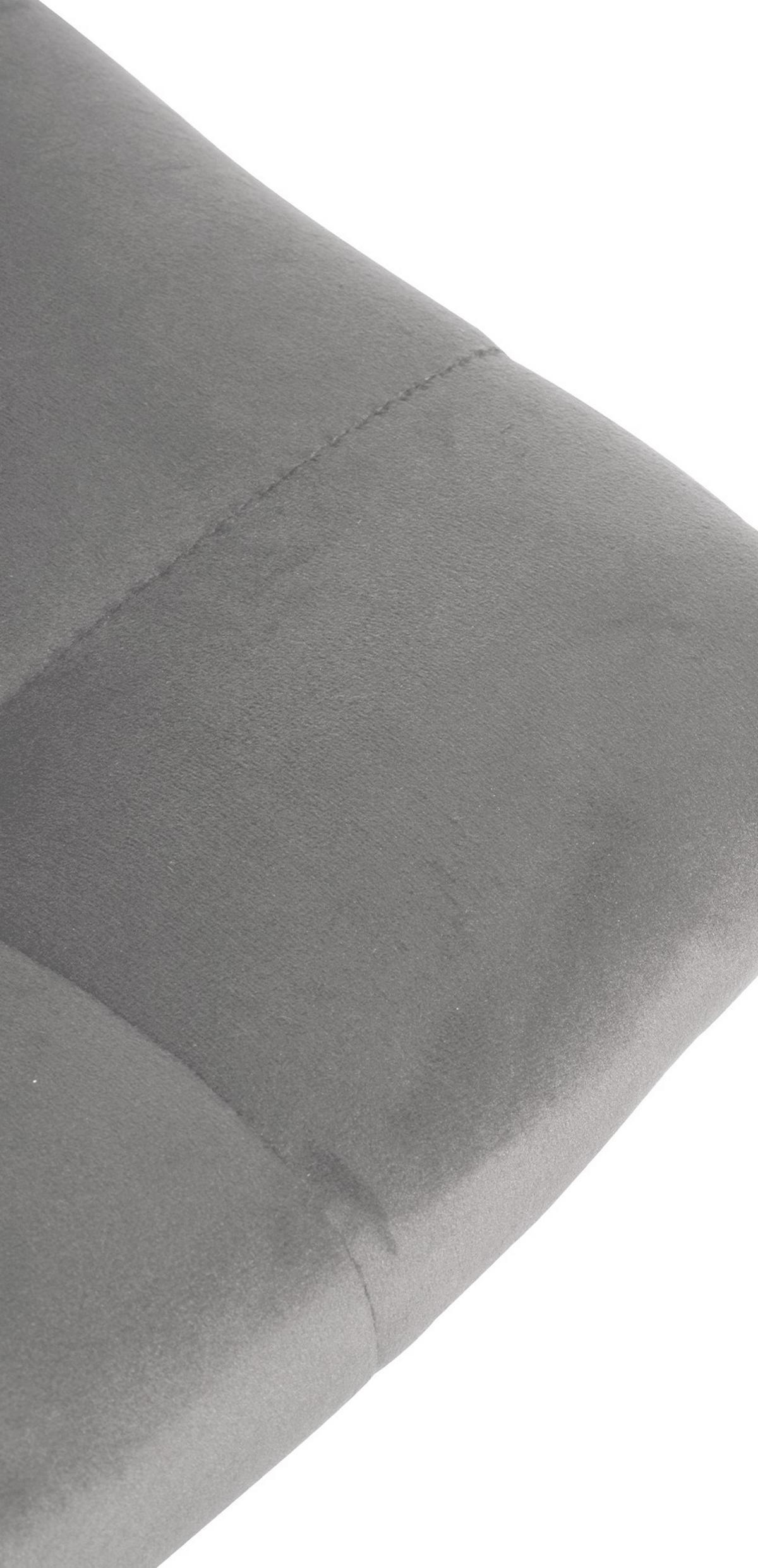 BARHOCKER James Samt chrom grau - Chromfarben/Grau, Textil/Metall (43/108.5/46.5cm) - TPFLiving