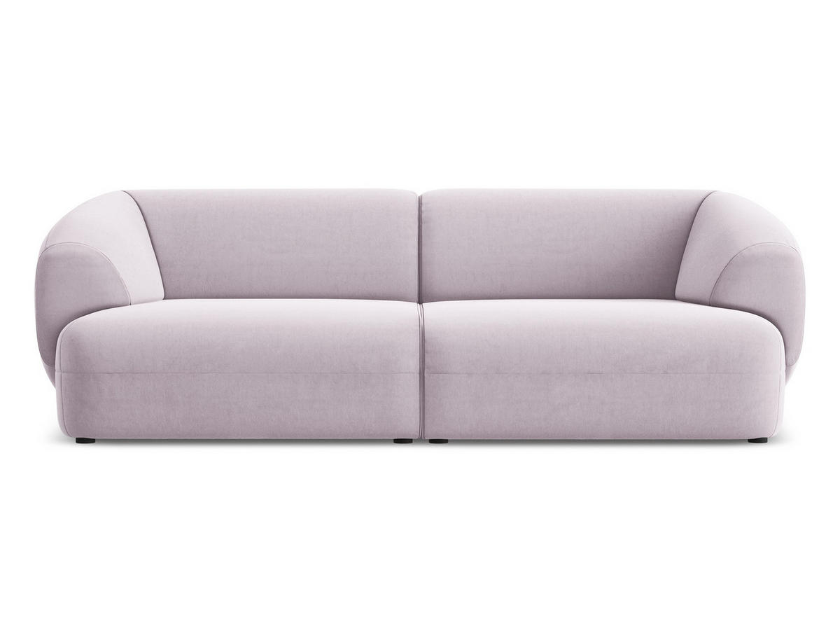4-SITZER-SOFA Samt Stoff Violett - Lila/Flieder, Kunststoff/Textil (232/81/98cm) - Makamii