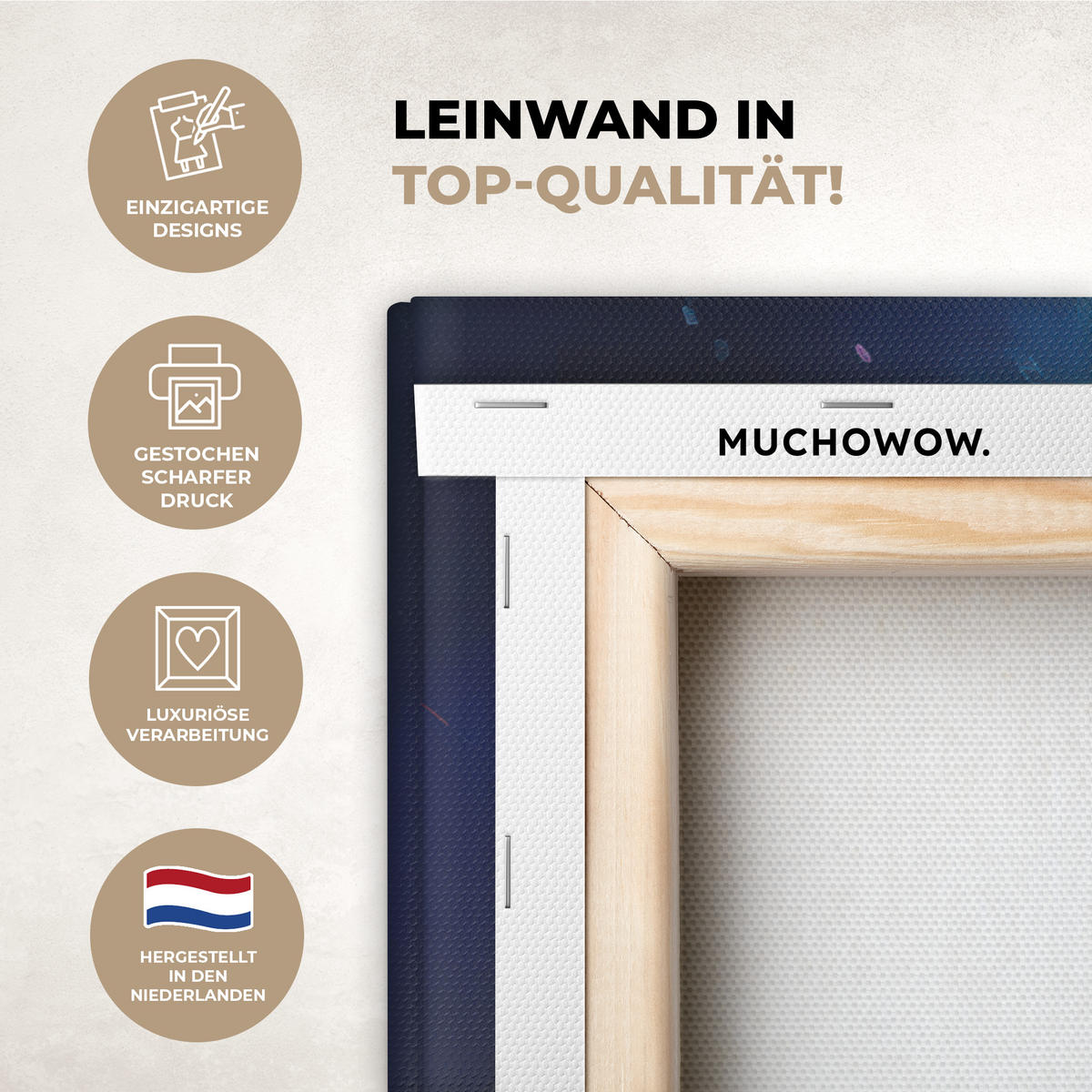 LEINWANDBILD Weihnachtsbaum - Weihnachten - Abstrakt - Farbenfroh Wandbilder 80x60 cm - Multicolor, Textil (80/60cm) - MuchoWow