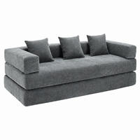 SOFA modular 198 x 79 x 60 cm Chenille Dark Gray - Dunkelgrau, Kunststoff (31.1/23.62/77.95cm) - Meubliv