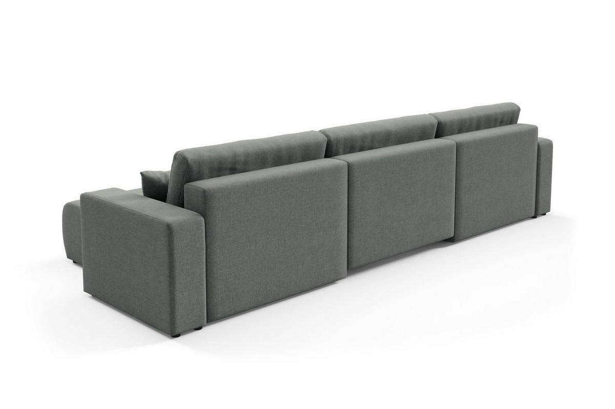 WOHNLANDSCHAFT Augusto - Grau, Holzwerkstoff/Textil (344/82/149cm) - Fun Möbel