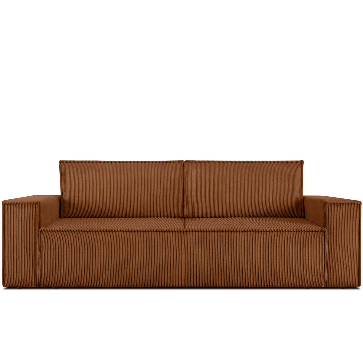 3-SITZER-SCHLAFSOFA NAPI in Pet Friendly Cord-Stoff, Erze - Schwarz/Orange, Textil (244/89/101cm) - KONSIMO®