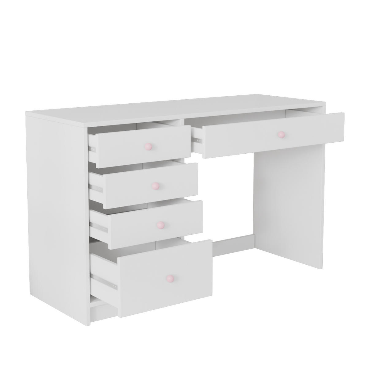 SCHREIBTISCH in Weiß schlichter Kinderschreibtisch mit Schubläden für jedes Alter geeignet, B120/T45/H74cm - Weiß, Keramik/Holzwerkstoff (45/120/74cm) - STILVORA
