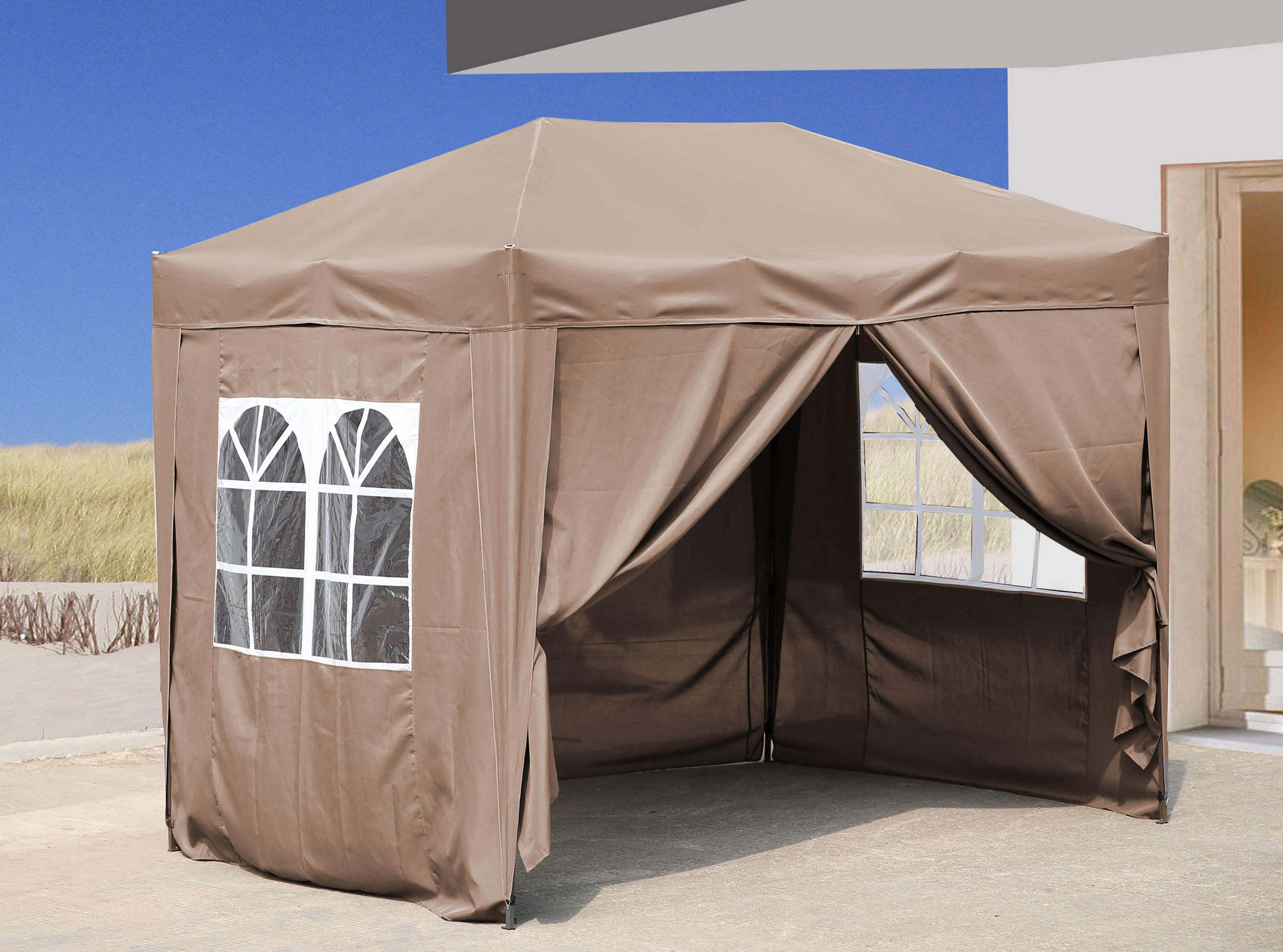 FALTPAVILLON 2x3m Graubeige - Beige, Metall (200/245/300cm) - QUICK STAR