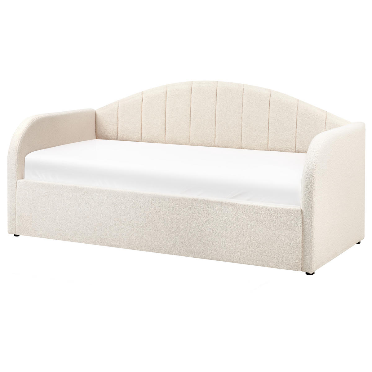 AUSZIEHBETT 90x200 cm Beige Eyburie - Beige, Textil (90/200cm) - Beliani