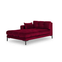 CHAISELONGUE links Mamaia aus Samt rot - Rot, Textil (102/75/185cm) - Micadoni