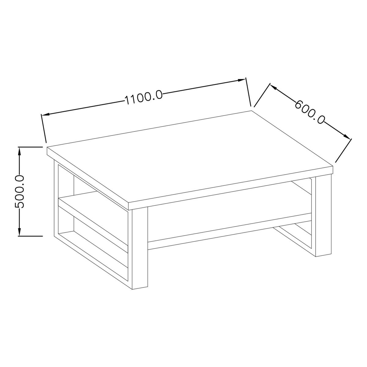 COUCHTISCH HALENZA 110/50/60 cm Eiche Wotan - Eiche Wotan, Holzwerkstoff (60/110/50cm) - MASSENO