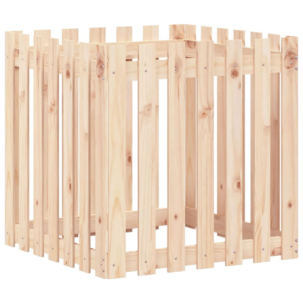 PFLANZKÜBEL Lattenzaun-Design 70x70x70 cm Massivholz Kiefer - Naturfarben, Holz (70/70/70cm)