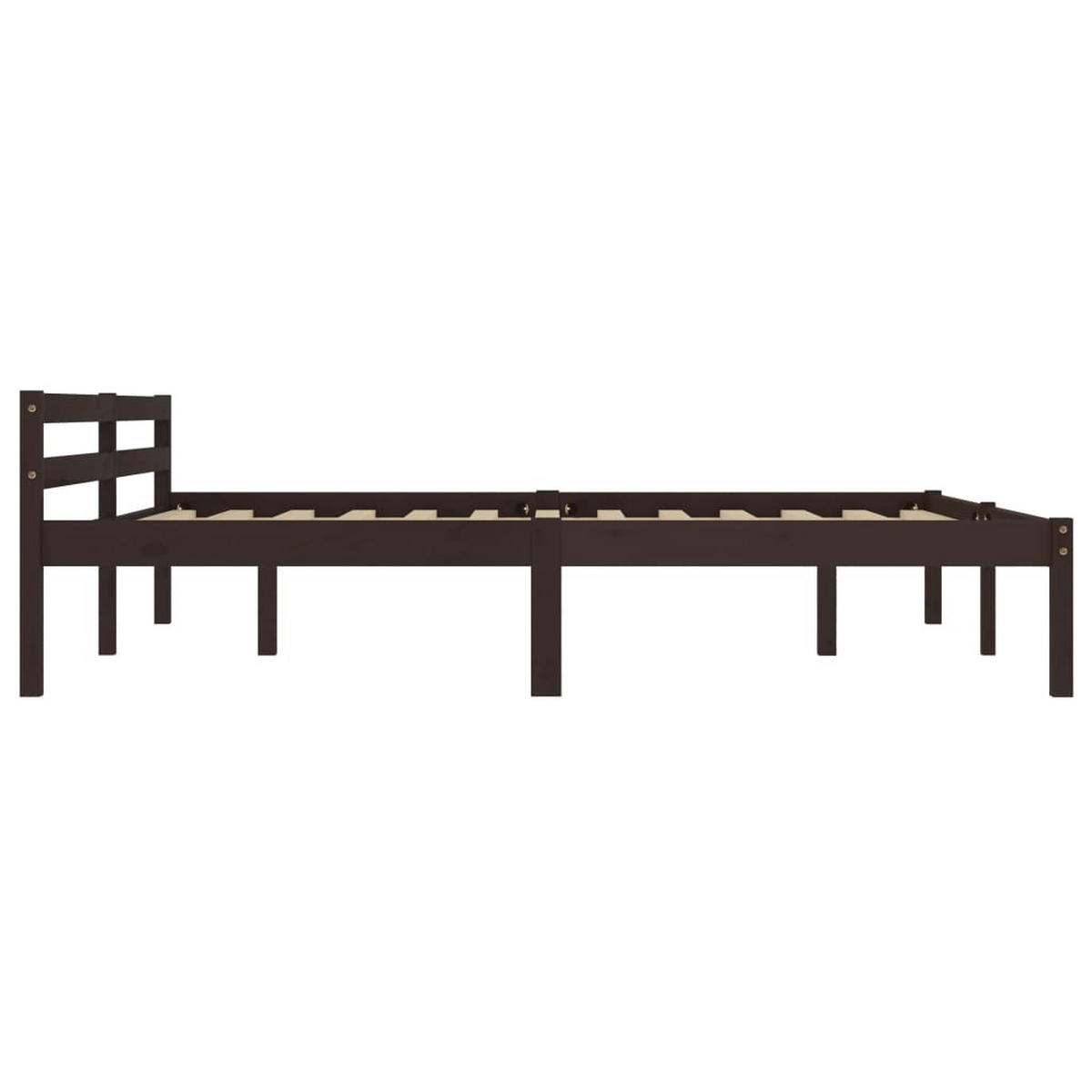 MASSIVHOLZBETT Dunkelbraun Kiefer 160x200 cm - Braun, Holz - furnicato