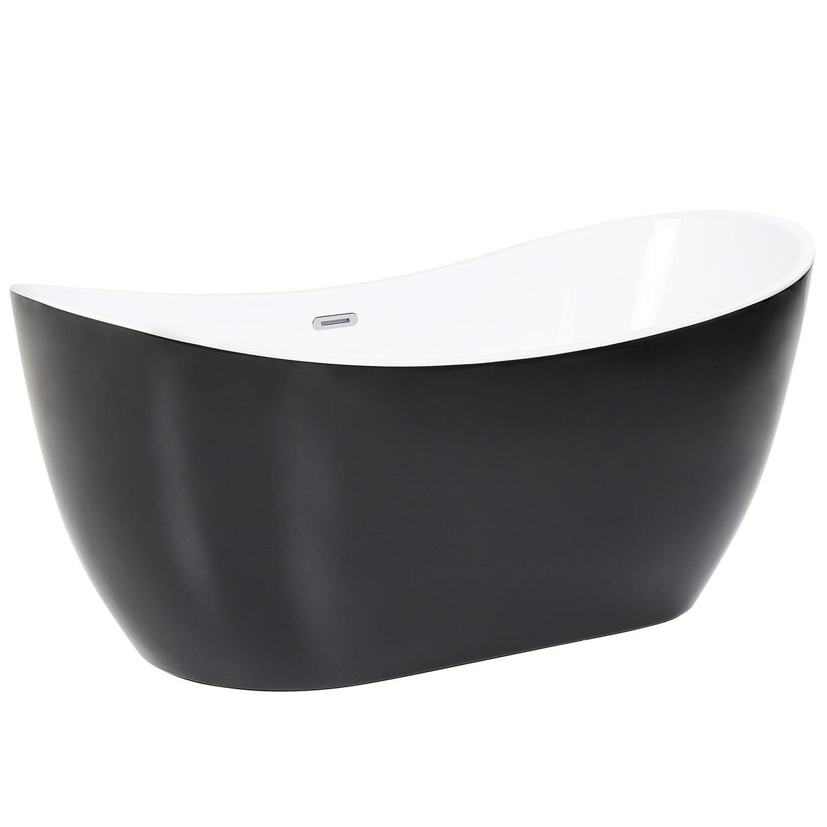 BADEWANNE FREISTEHEND 77x170x72 cm schwarz Antigua - Schwarz, Kunststoff (77/72/170cm) - Beliani