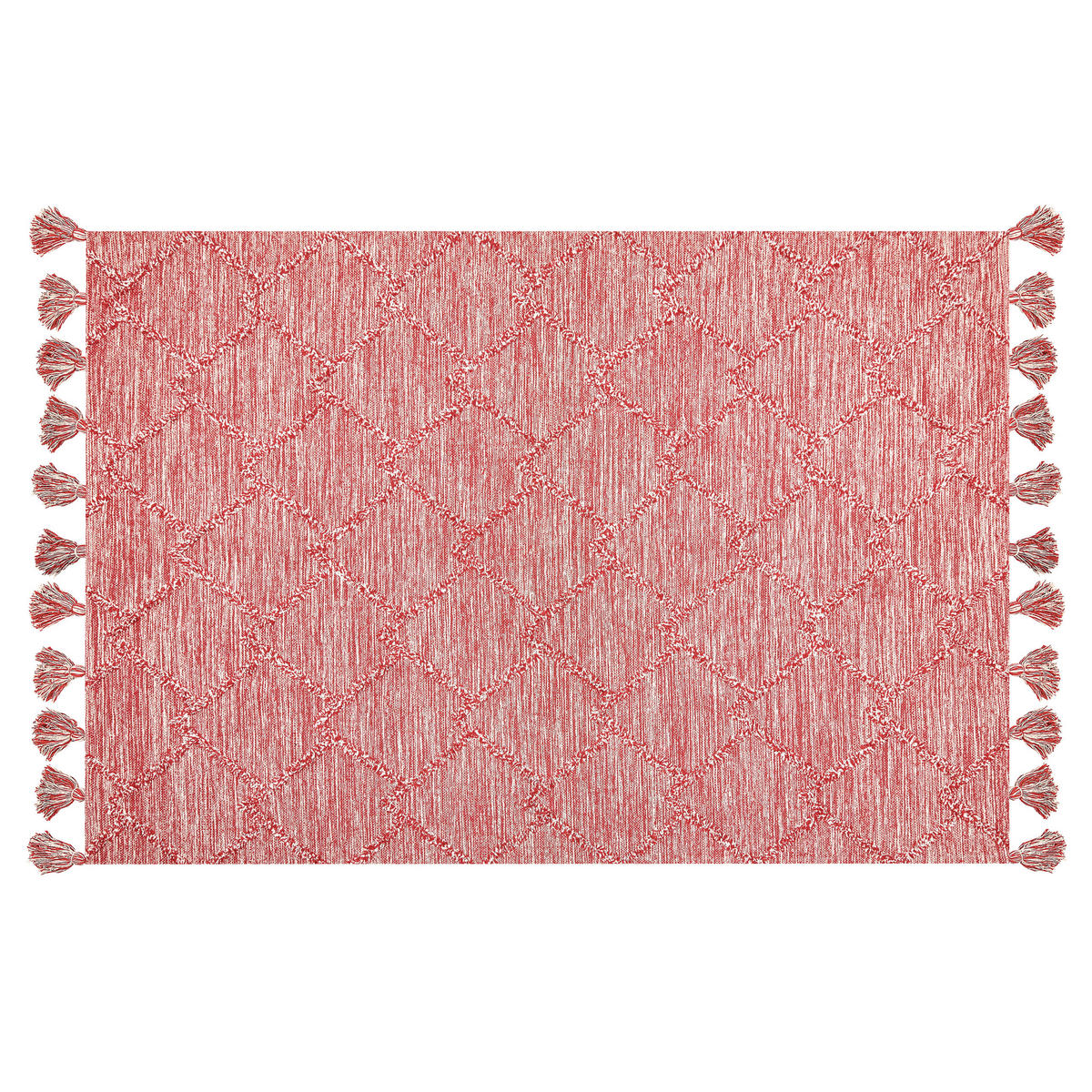 KURZFLOR-TEPPICH Nigde 200/140 cm - Rot, Textil (140/200cm) - Beliani