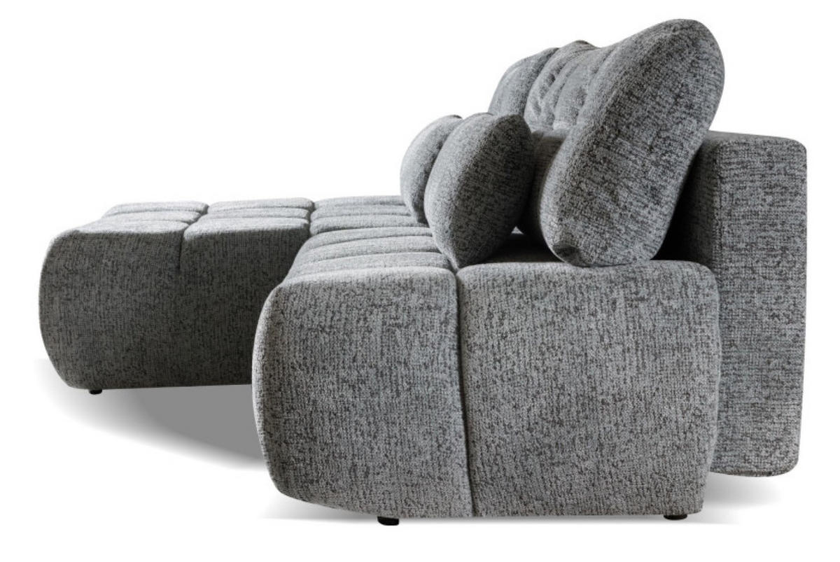 ECKSOFA Grau ARON Ohne Armlehnen Mit Schlaffunktion - Grau, Textil (225/172cm) - Sepro Meble