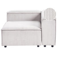ECKMODUL Cord Cremeweiß linksseitig Ardal - Creme, Textil (120/68/120cm) - Beliani
