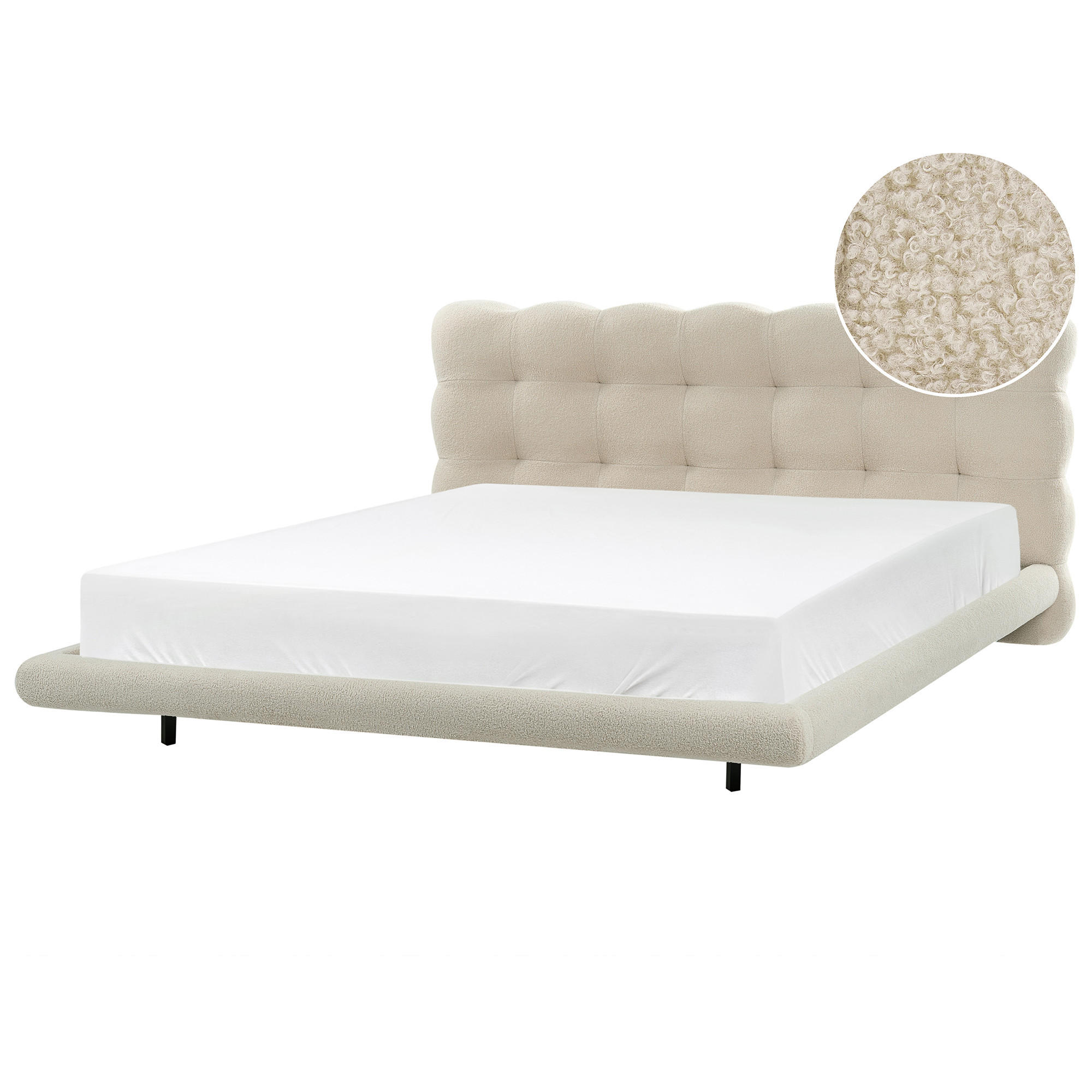 Beliani Bett Beige, Schwarz 180x200 cm