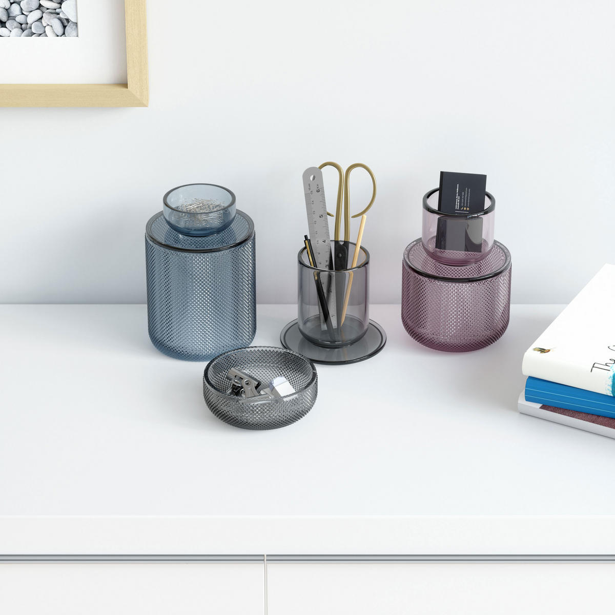 KOSMETIK-ORGANIZER Allira, Blau - Blau, Kunststoff (10/16/10cm) - Umbra