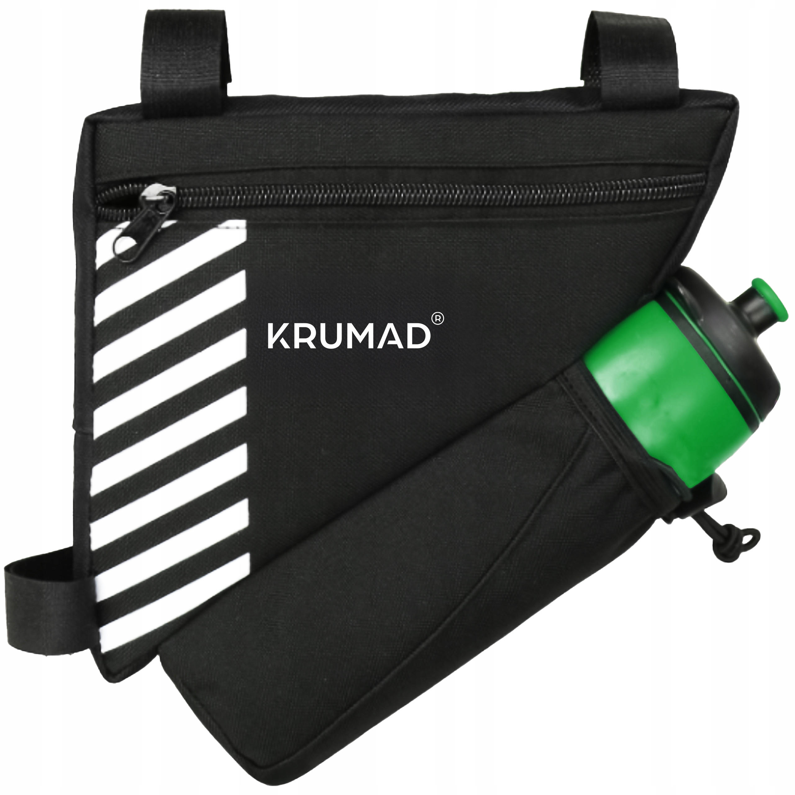 FAHRRADRAHMENTASCHE Dreiecktasche Wasserdicht Satteltasche für Fahrrad - Schwarz, Textil (20.5/18/5cm) - KRUMAD