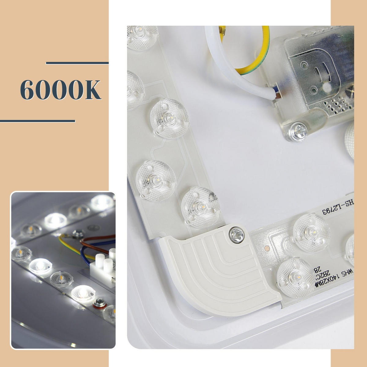 LED-DECKENLEUCHTE Iris 25.2/25.2/6.2 cm - Weiß, Kunststoff (25.2/25.2/6.2cm) - Nettlife