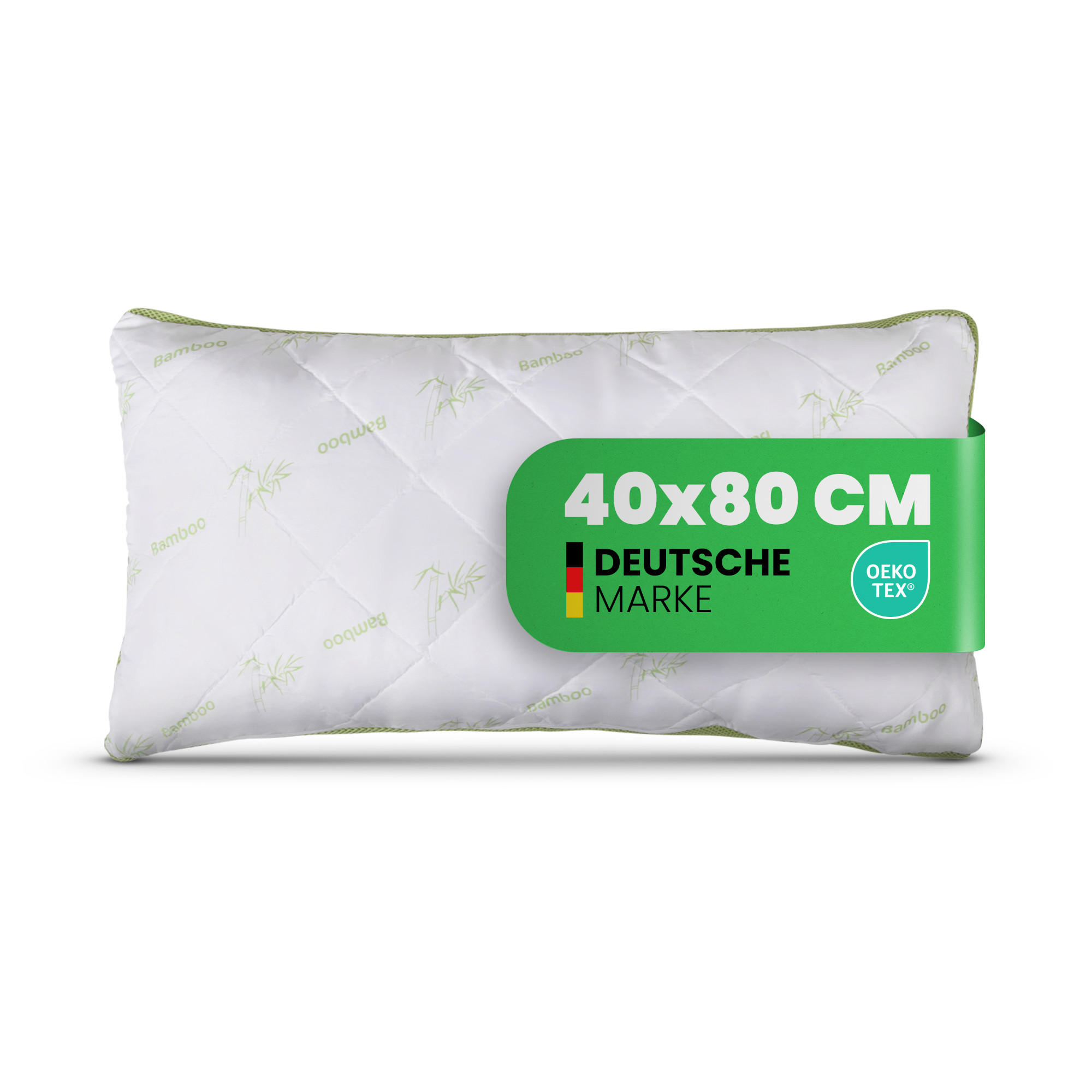 KOPFKISSEN Bamboo-Mesh 40 x 80 cm - Weiß, Textil (80/40cm) - Bestlivings