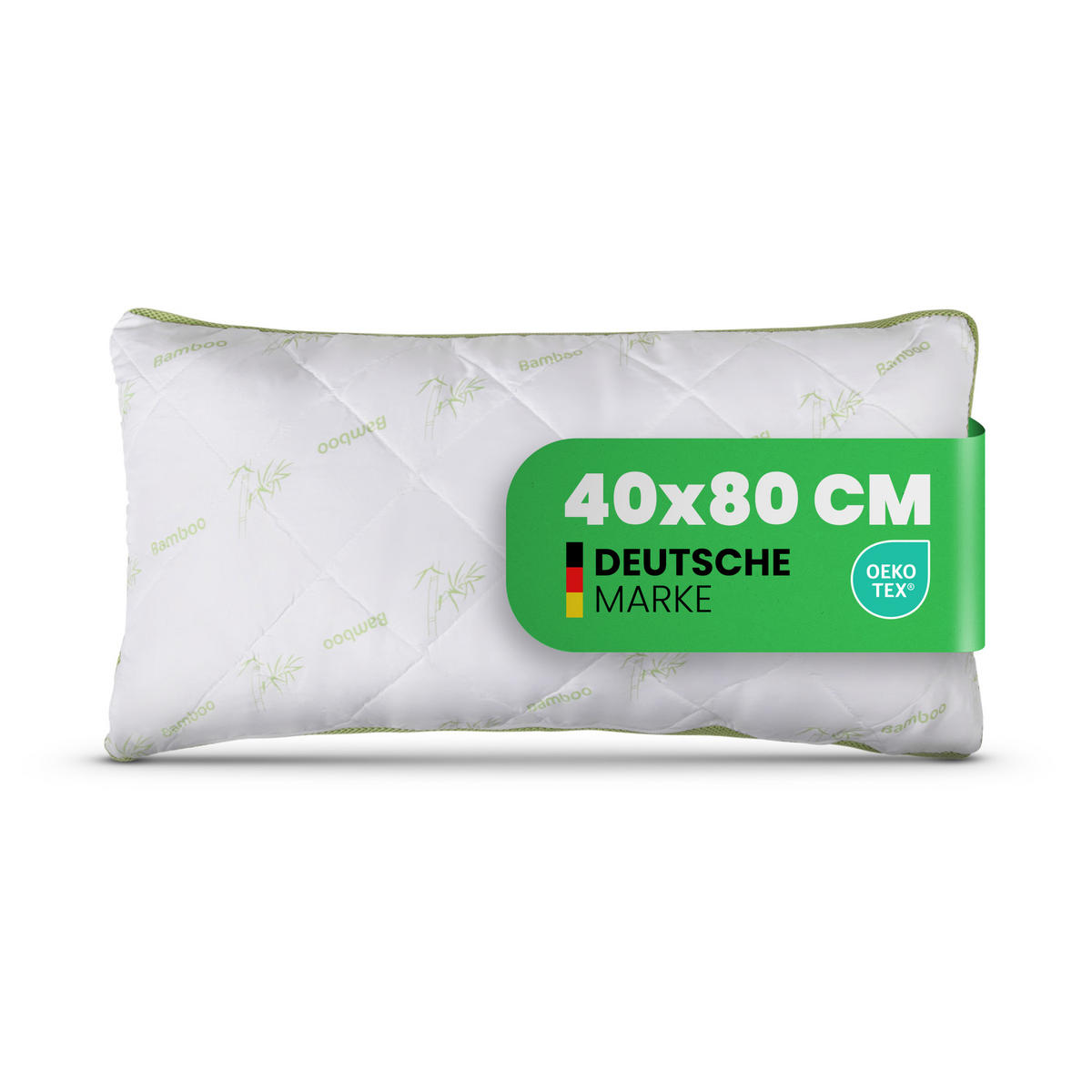 KOPFKISSEN Bamboo-Mesh 40 x 80 cm - Weiß, Textil (80/40cm) - Bestlivings