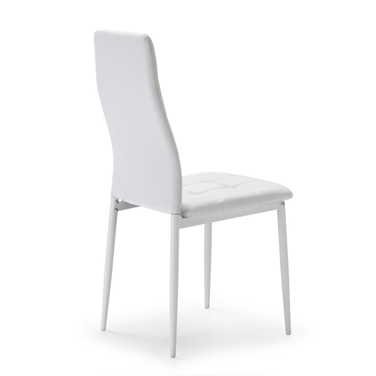 STUHL 4er-Set Chelsea Weiß - Weiß, Leder/Metall (51/97/42cm) - VS Venta-stock