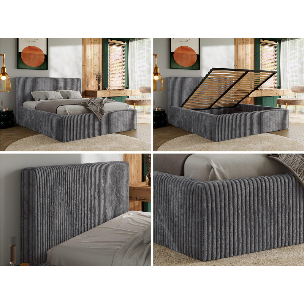 Thumbnail - MKS Polsterbett, Grau, Textil, 2-Sitzer, H3, 7-Zonen, Rechteckig, 140x200 cm, Oeko-Tex®, Schlafzimmer, Betten, Polsterbe...