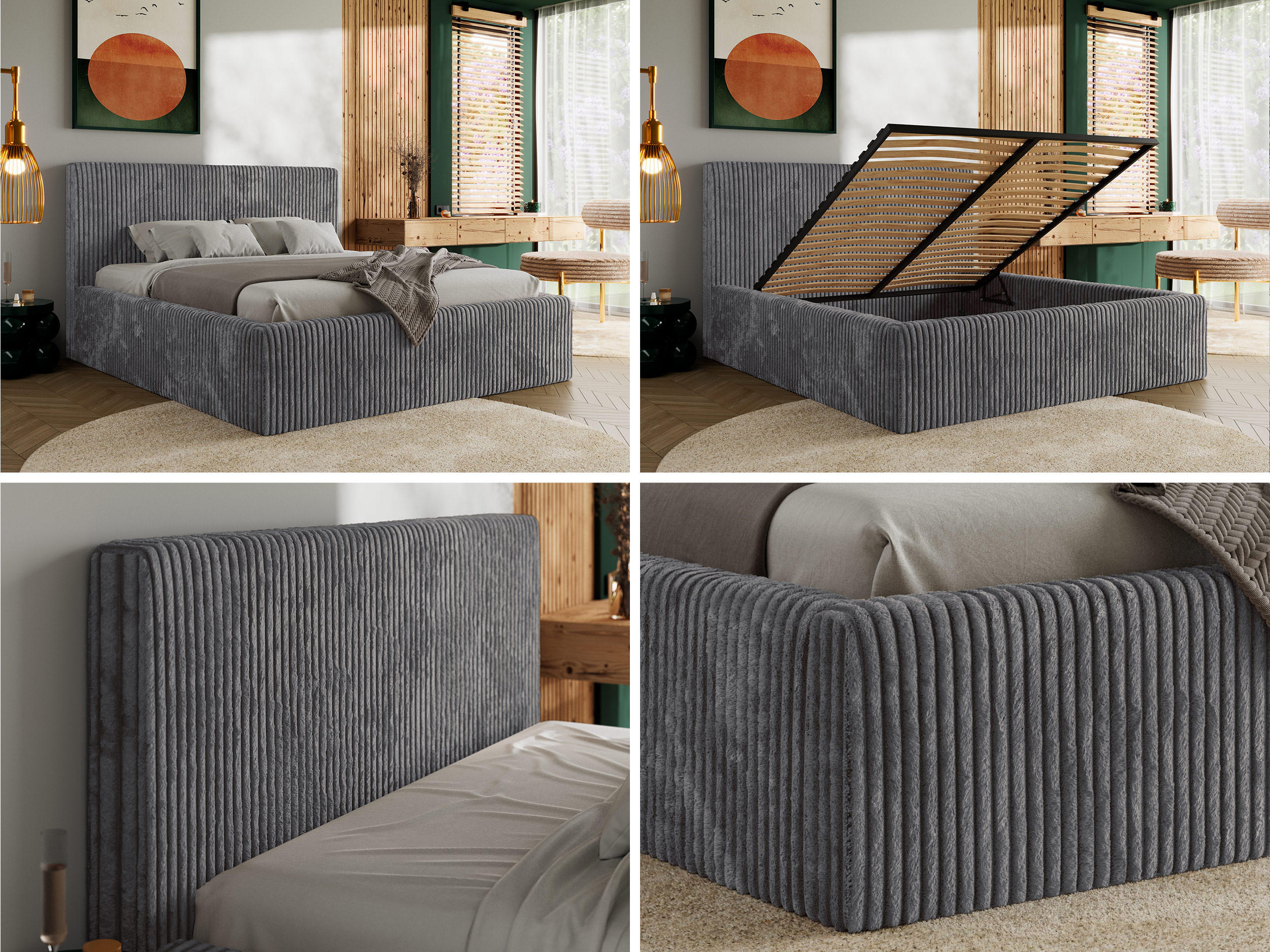 Thumbnail - MKS Polsterbett, Grau, Textil, 2-Sitzer, H3, 7-Zonen, Rechteckig, 180x200 cm, Oeko-Tex®, Schlafzimmer, Betten, Polsterbe...