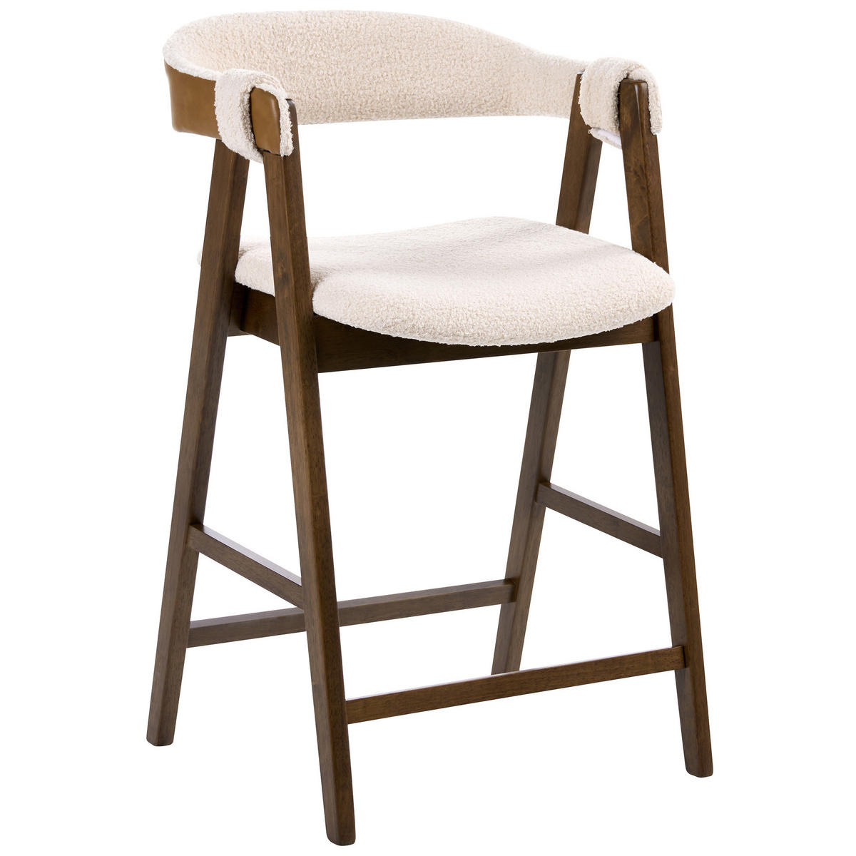 BARSTUHL 2er-Set Bouclé Braun/Hellbeige Day - Beige, Textil (52/88/62cm) - Beliani