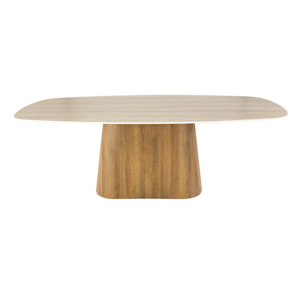 ESSTISCH TIZIANO CENTRO Beige Keramiktisch mit Säulenfuß 215cm - Beige, Keramik (215/105/77cm) - alesvelt