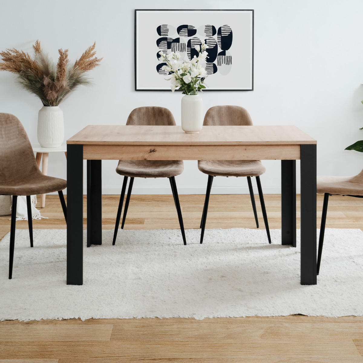 ESSTISCH AUSZIEHBAR artisan-eiche schwarz 75/100/80 cm - Apfelbaumfarben, Holzwerkstoff (100/80/75cm) - Calicosy