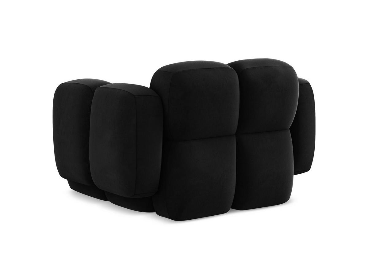 SESSEL Samt Stoff Schwarz - Schwarz, Holzwerkstoff/Kunststoff (120/72/115cm) - Makamii