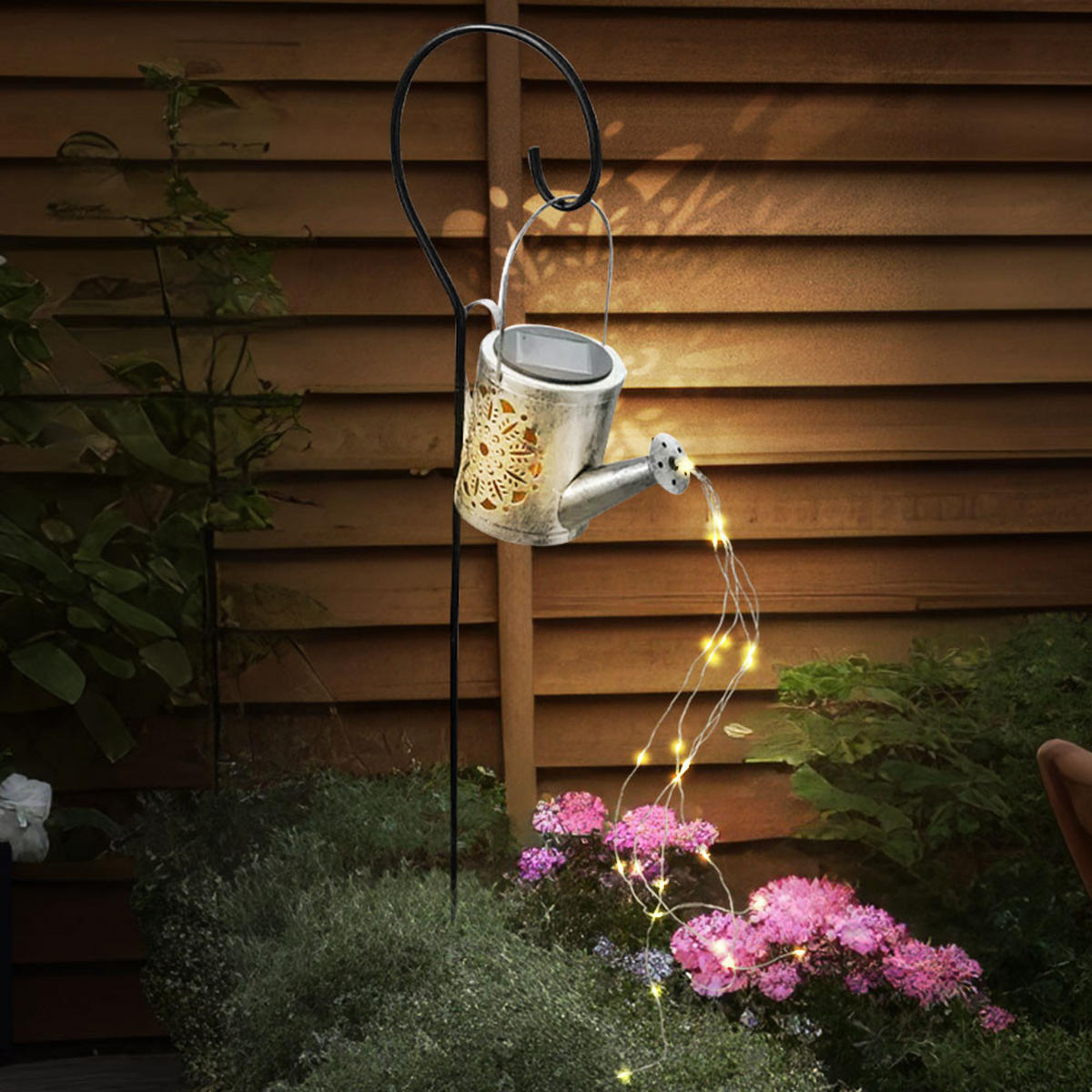 LED AUSSENLEUCHTE Solar Silbern 2er Set - Silberfarben, Metall (10/10/94cm)