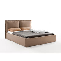 POLSTERBETT MIRA 180x200 cm mit Bettkasten, Stauraum und Metall-Lattenrost – VIBE Braun - Schwarz/Braun, Textil/Metall (180/200cm) - Luxkor24