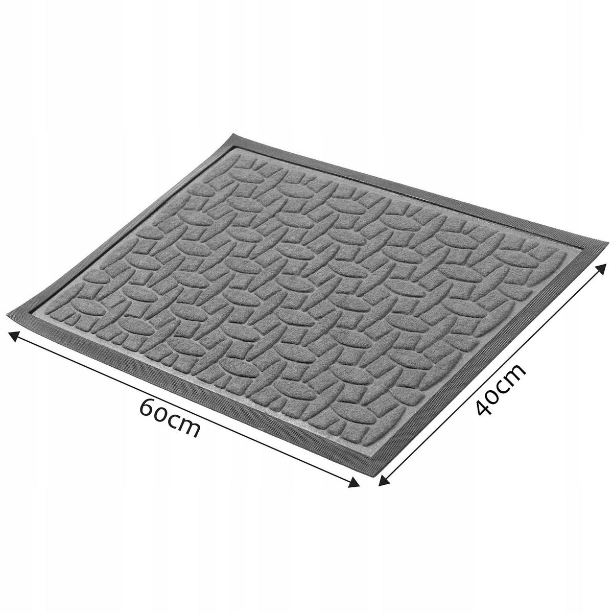 FUSSMATTE 60 x 40 cm, grau - Grau, Kunststoff (60/40cm) - KADAX