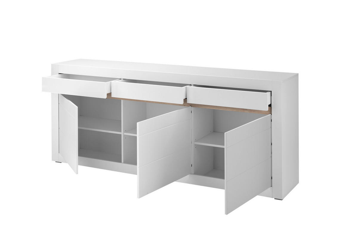SIDEBOARD M15 Weiß Matt 217/90/42 cm - Weiß, Holzwerkstoff (217/90/42cm) - Livojo