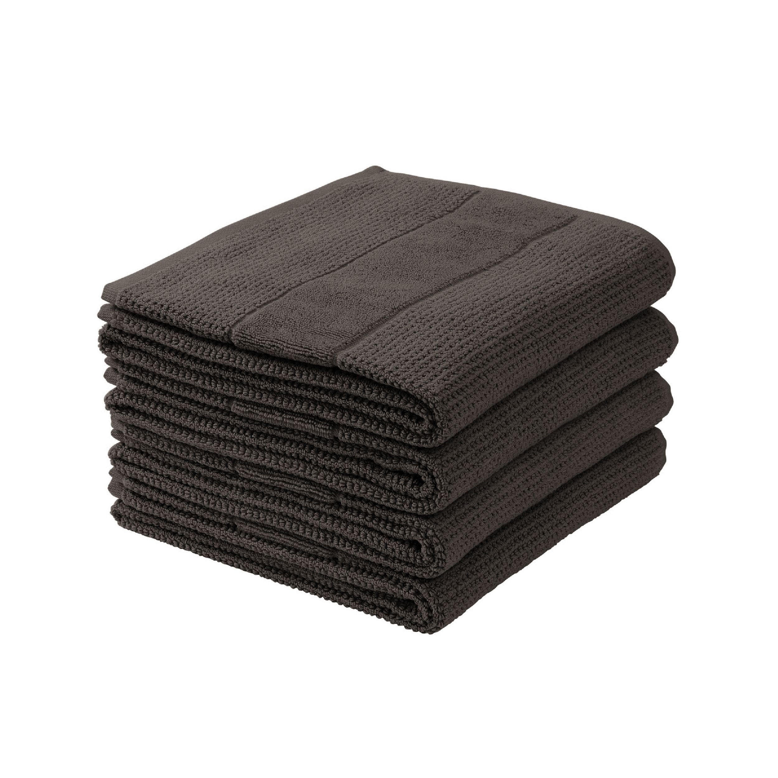 HANDTUCHSET Turin - 4-teilig - 50x100 cm - Dunkelgrau - Dunkelgrau, Textil (50/100cm) - SCHIESSER