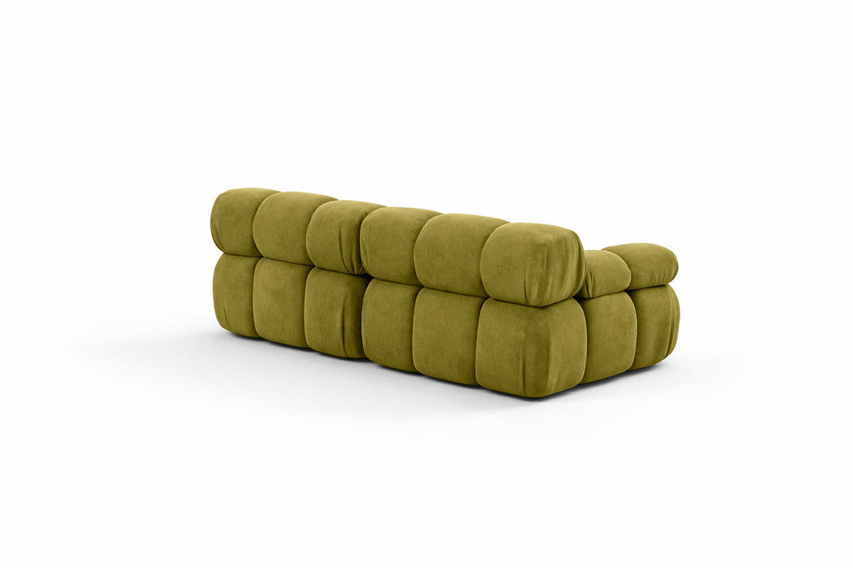 COUCH, 2-Sitzer Modular, Veloursstoff Salvador, Olive, Selia - Olivgrün, Holz (190/70/95cm) - Kaiser Möbel