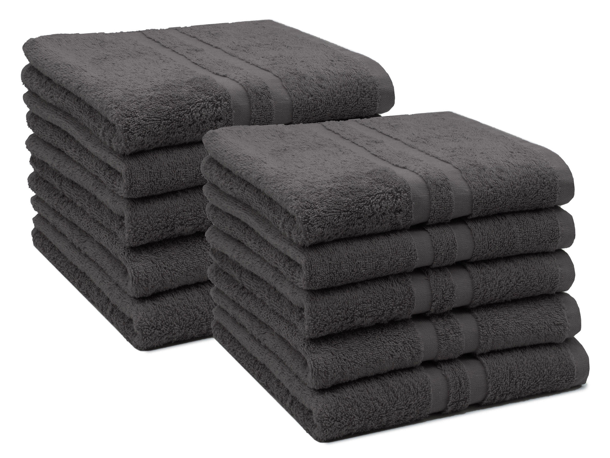 HANDTÜCHER, 10er-Set, 50x100 cm, 100% Baumwolle, Grau - Graphitfarben, Textil (50/100cm) - Zollner