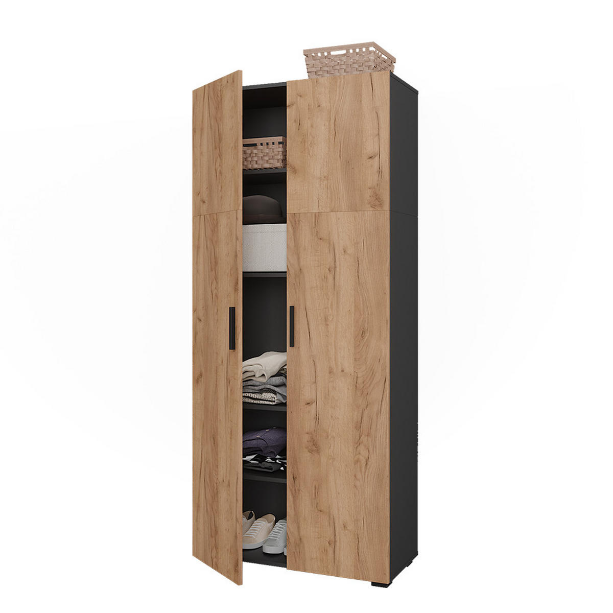 Anthrazit, Holzwerkstoff (80/183.8/37cm) - Vicco