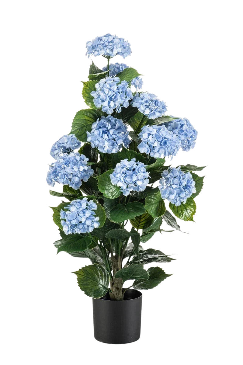 KUNSTBLUME Künstliche Hortensie - Florida 90 cm - Blau, Kunststoff (90cm) - Emerald