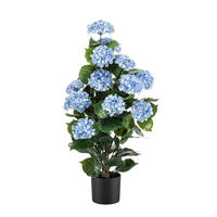 KUNSTBLUME Künstliche Hortensie - Florida 90 cm - Blau, Kunststoff (90cm) - Emerald