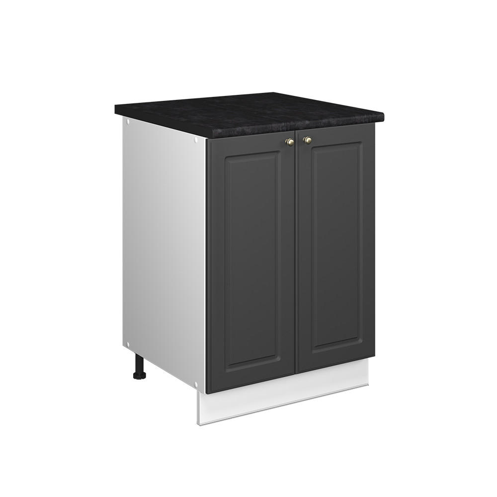 SPÜLENUNTERSCHRANK Fame-Line, Anthrazit-Gold Landhaus/Weiß, 60 cm - Anthrazit/Weiß, Holzwerkstoff (60/82/60cm) - Vicco