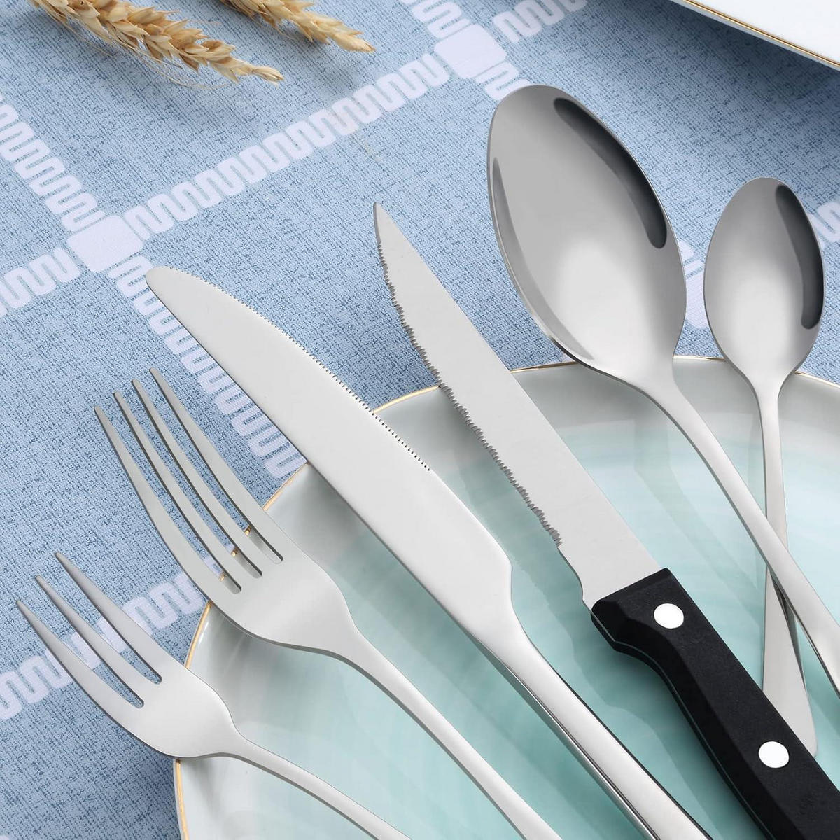 BESTECKSET 36-teilig für 6 Personen Edelstahl Hochglanzpoliert Spülmaschinenfest - Silberfarben, Metall