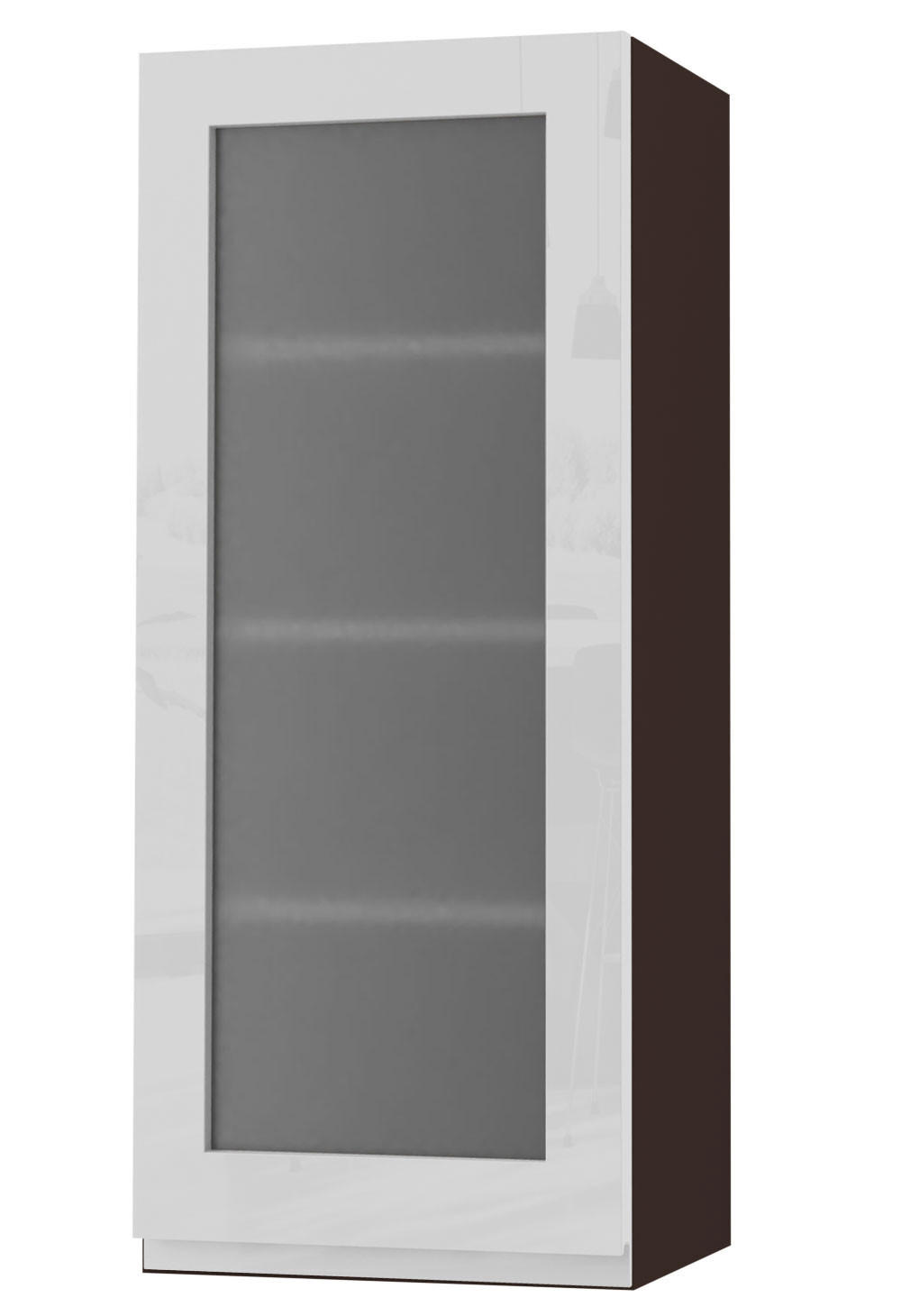 HÄNGESCHRANK Florence W4S/40 Lava / RAL 9003 signalweiß HG 40 / 32,5 / 96cm - Türanschlag rechts - Dunkelgrau/Weiß Hochglanz, Holz/Holzwerkstoff (40/96/32.5cm) - Feldmann-Wohnen
