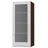 HÄNGESCHRANK Florence W4S/40 Lava / RAL 9003 signalweiß HG 40 / 32,5 / 96cm - Türanschlag rechts - Dunkelgrau/Weiß Hochglanz, Holz/Holzwerkstoff (40/96/32.5cm) - Feldmann-Wohnen