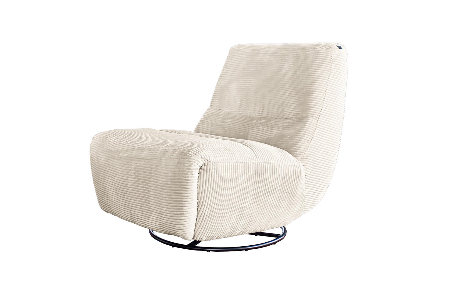 SESSEL ELEKTRISCH VERSTELLBAR CINE Cremeweiß Cord - Creme/Schwarz, Textil/Metall (87/93/106cm) - KAWOLA