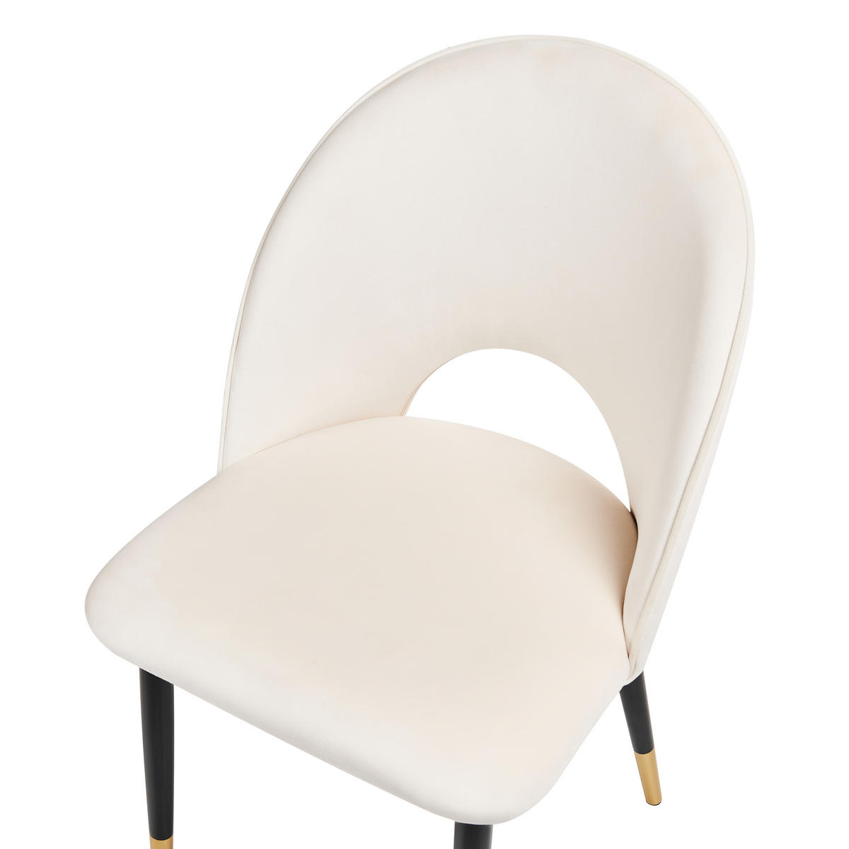ÉTKEZŐSZÉK 2 darabos Szett Bársony Bézs Magalia - bézs, textil/fém (48/83/52cm) - Beliani